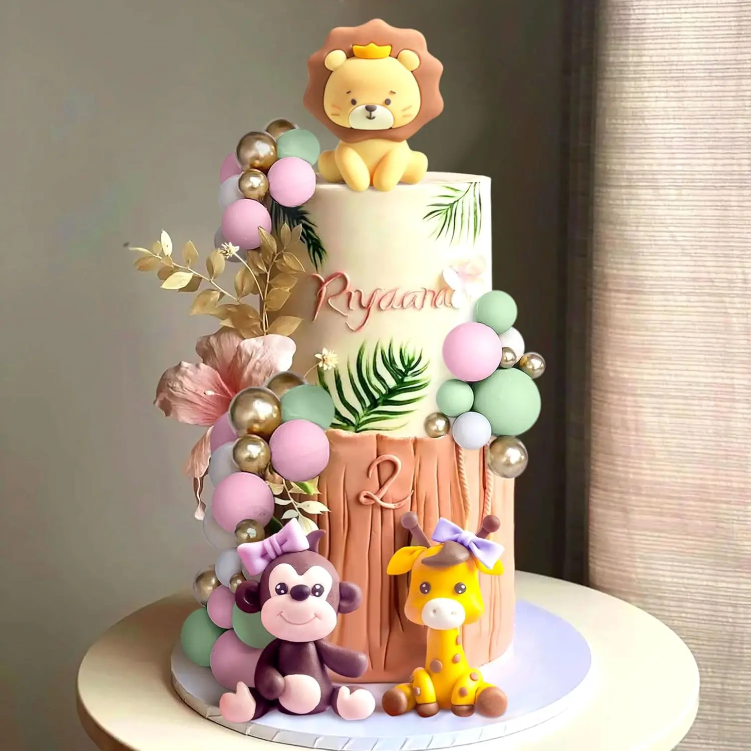 Safari Babyparty Tortendekoration Safari-Tiere Kuchendekoration Wild One Kuchendekoration Two Wild Kuchenaufsatz
