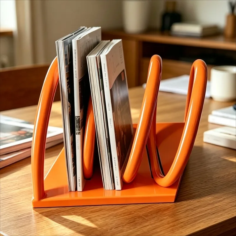 Wave Magazine Racks Iron Creative Book Shelf Colorful Desk Magazines Storage Holder Household Office Organizer Book Bookcase