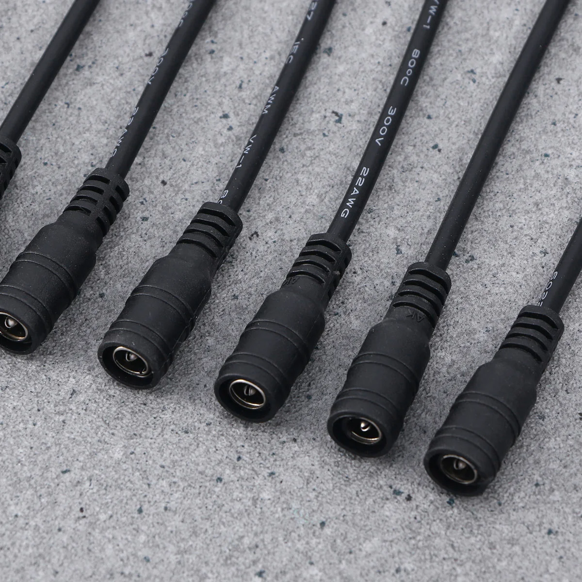 

10 pcs Dc Power Connector 5.5X2.1Mm Female Jack Adapter Cable For Cctv Camera Surveillance 12V Pigtail Cable Black