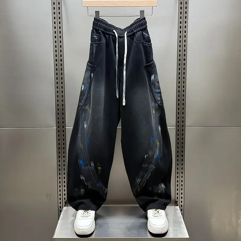 Gradient Floral Pant Harajuku Streetwear Trousers Baggy Hip-hop Pants High Quality Luxury Brand Menswear