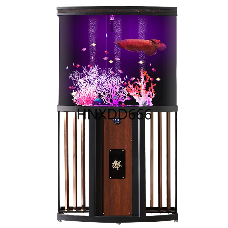 

Medium-sized water-free acrylic ecological bottom filter fish tank against the wall for household use