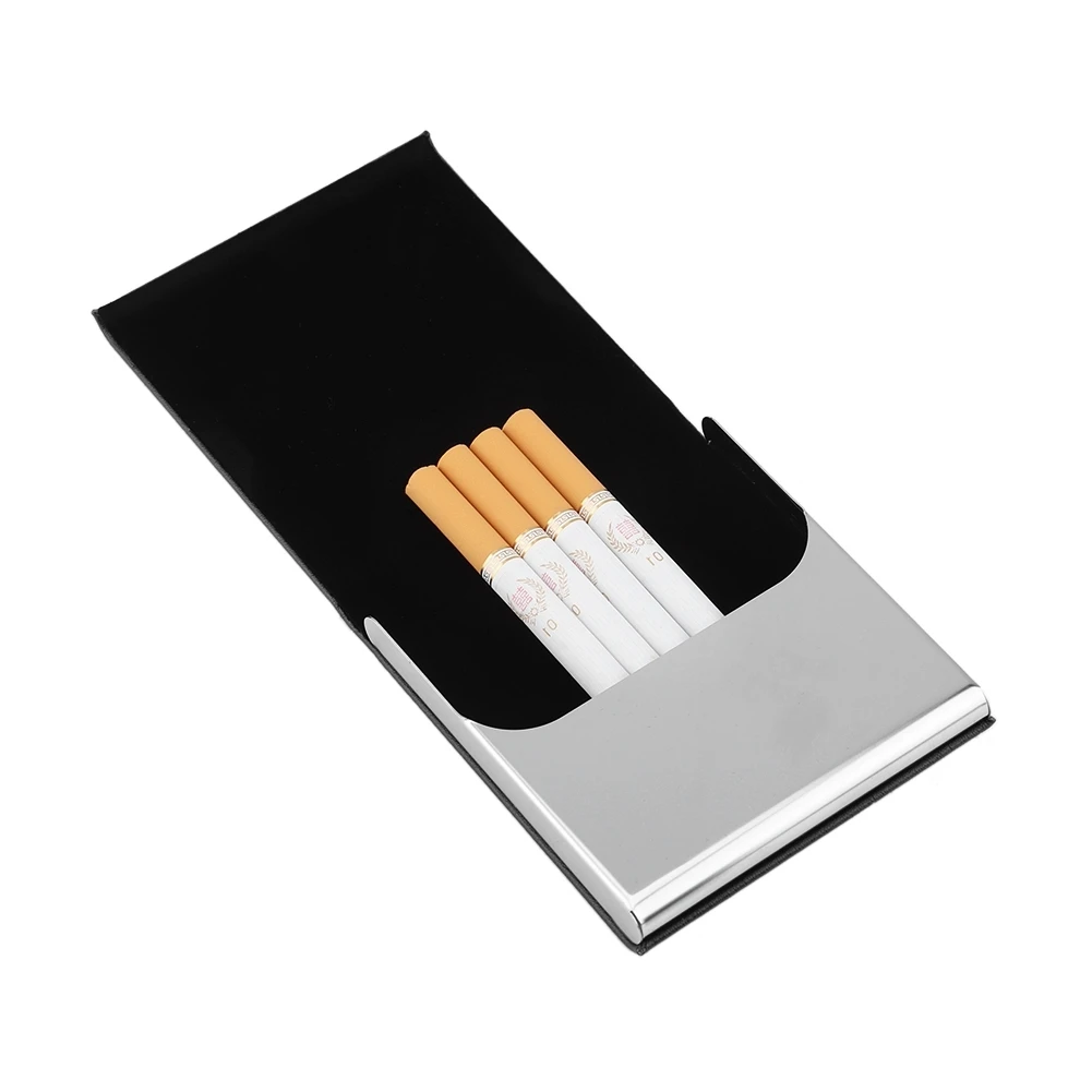 Ultrathin Pocket Carrying Cigarette Box PU Leather Metal Frame 10 Regular Size view 5