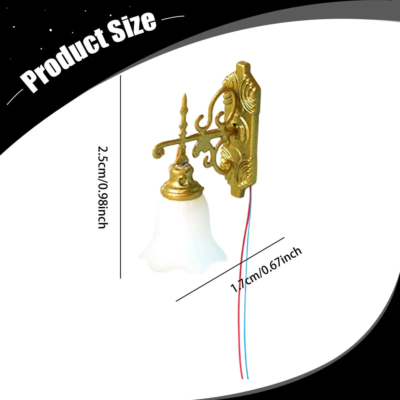 1:87 HO مقياس الجدار مصباح، لعبة الأثاث، زخرفة، الديكور، لوازم المناظر الطبيعية هدية دمية الملحقات مصباح نموذج دمية الخفيفة