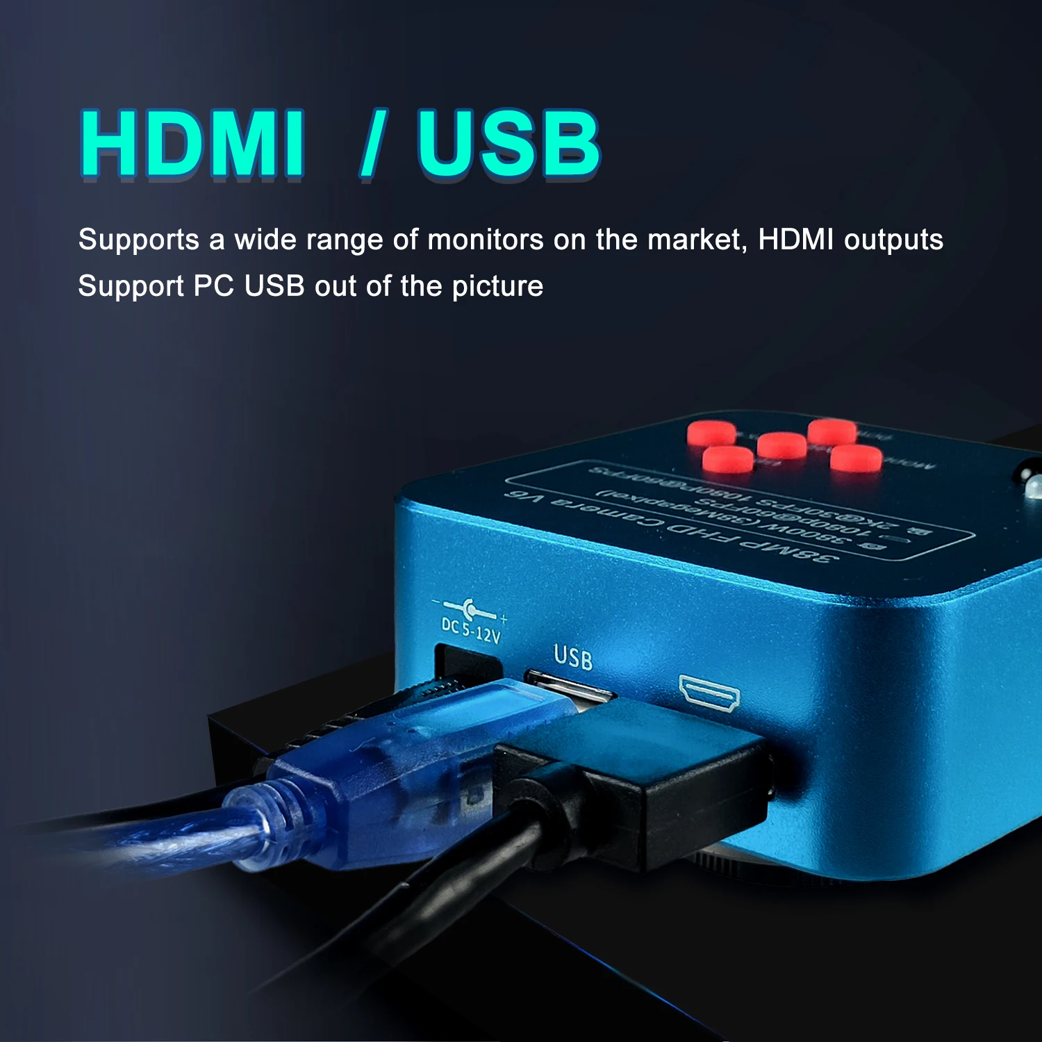 48MP 38Mp 4K 2K HDMI USB Industrial Digital Video Microscope Camera Zoom 130X C-Mount Lens LED Ring Light For Repair Soldering