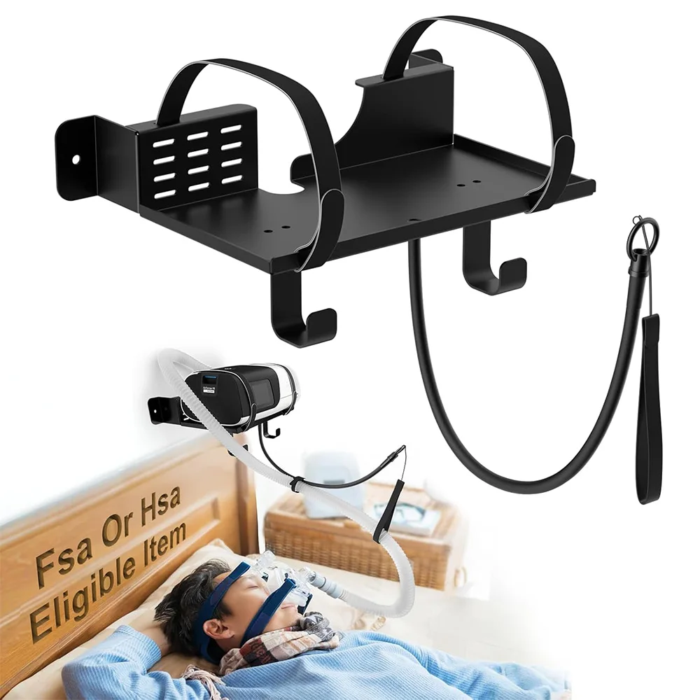 Support mural pour CPAP AirSense 10/11, support de tuyau CPAP pour lit, support CPAP robuste pour chevet avec surface extra large