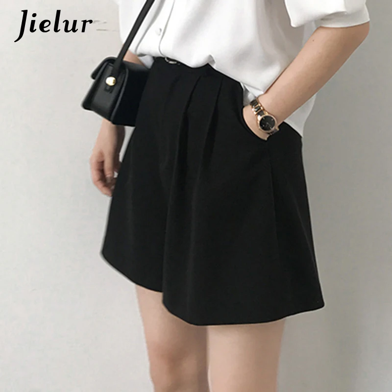 Fashion Black Shorts Korean Style Sashes Women's Shorts Summer New Casual Straight Shorts S-4XL Size Zipper