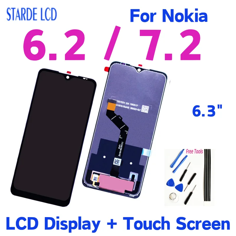

6.3" Original LCD For Nokia 7.2 LCD Display Touch Screen Replacement for Nokia 6.2 display TA-1193 TA-1178 TA-1196 TA-1181