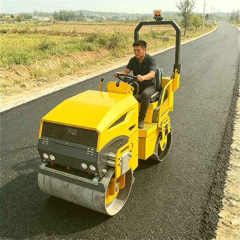 Mini Road Roller Suitable for Concrete Road Compaction Uniform Pressure Distribution Road Construction Machinery Customized Sale
