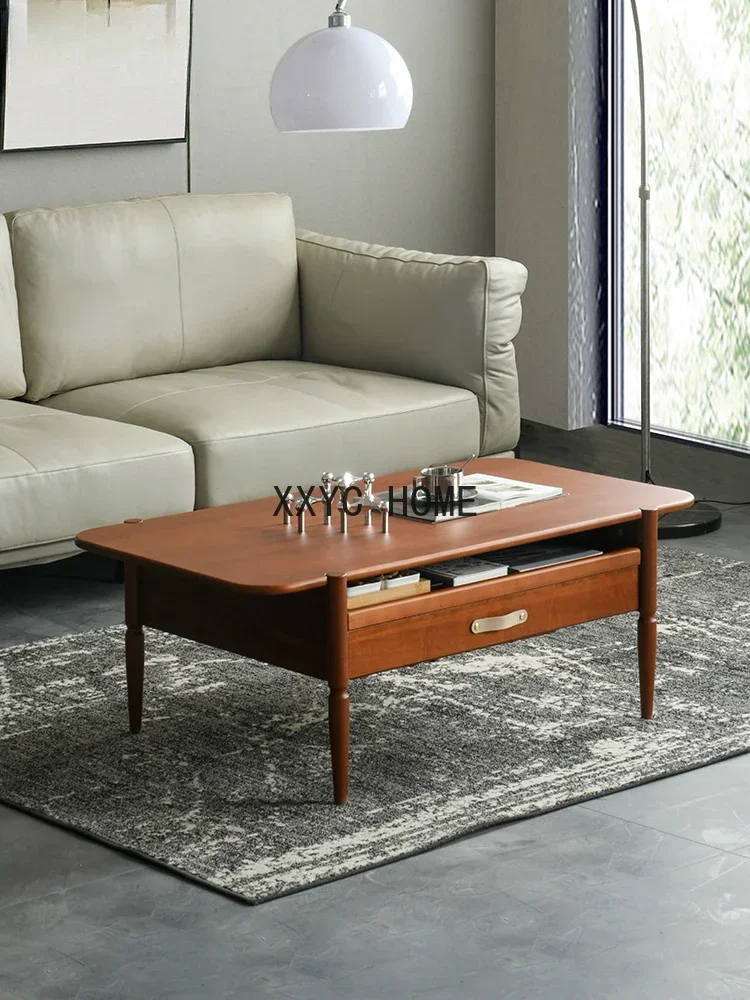 

Nordic Solid Wood Coffee Table Light Luxury Modern Solid Wood Italian Minimalist Coffee Table Living Room Furniture