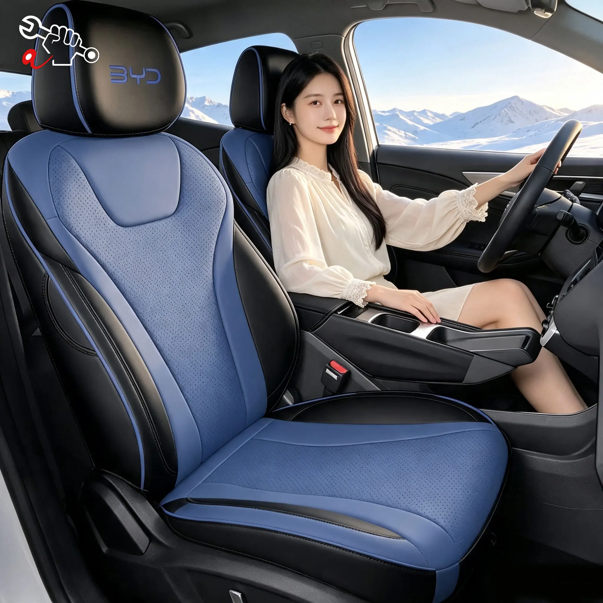 Left-Drive Car Seat Cover For BYD Dolphin Surf Mini Atto 1 2026 Custom Fit Seat Cover Full Surrounded Seat Protection Cushion