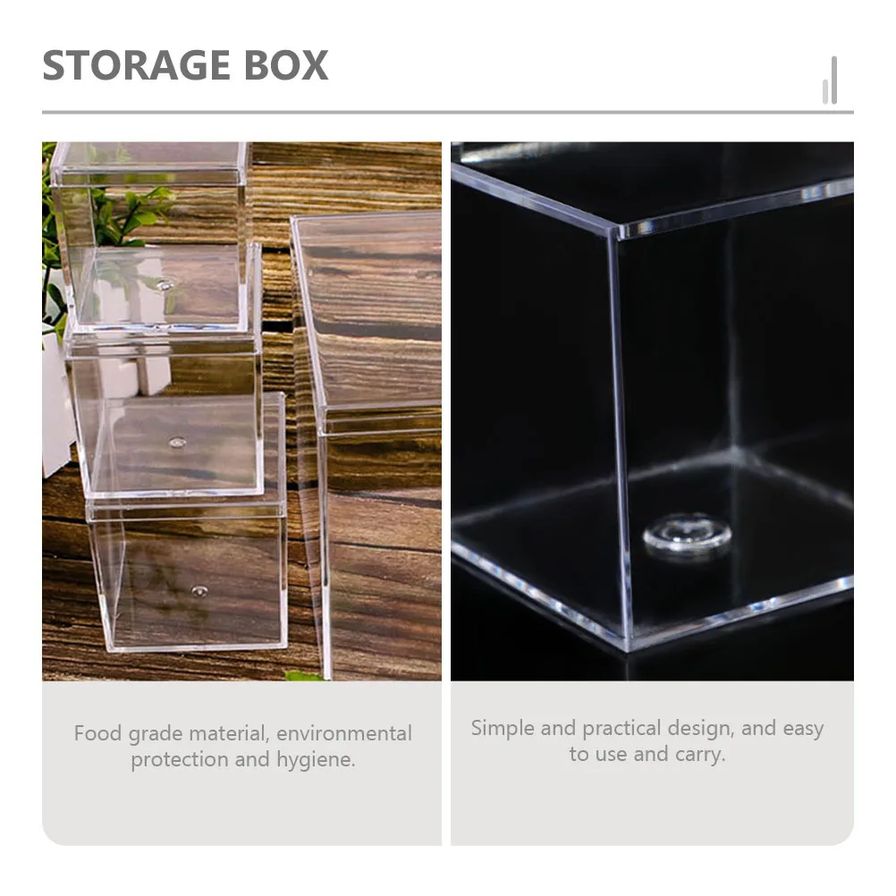 

2Pcs Transparent Acrylic Biscuit Candy Storage Box Cookie Snack Container Clear Food Grade Gift Case Transparent Candy Box