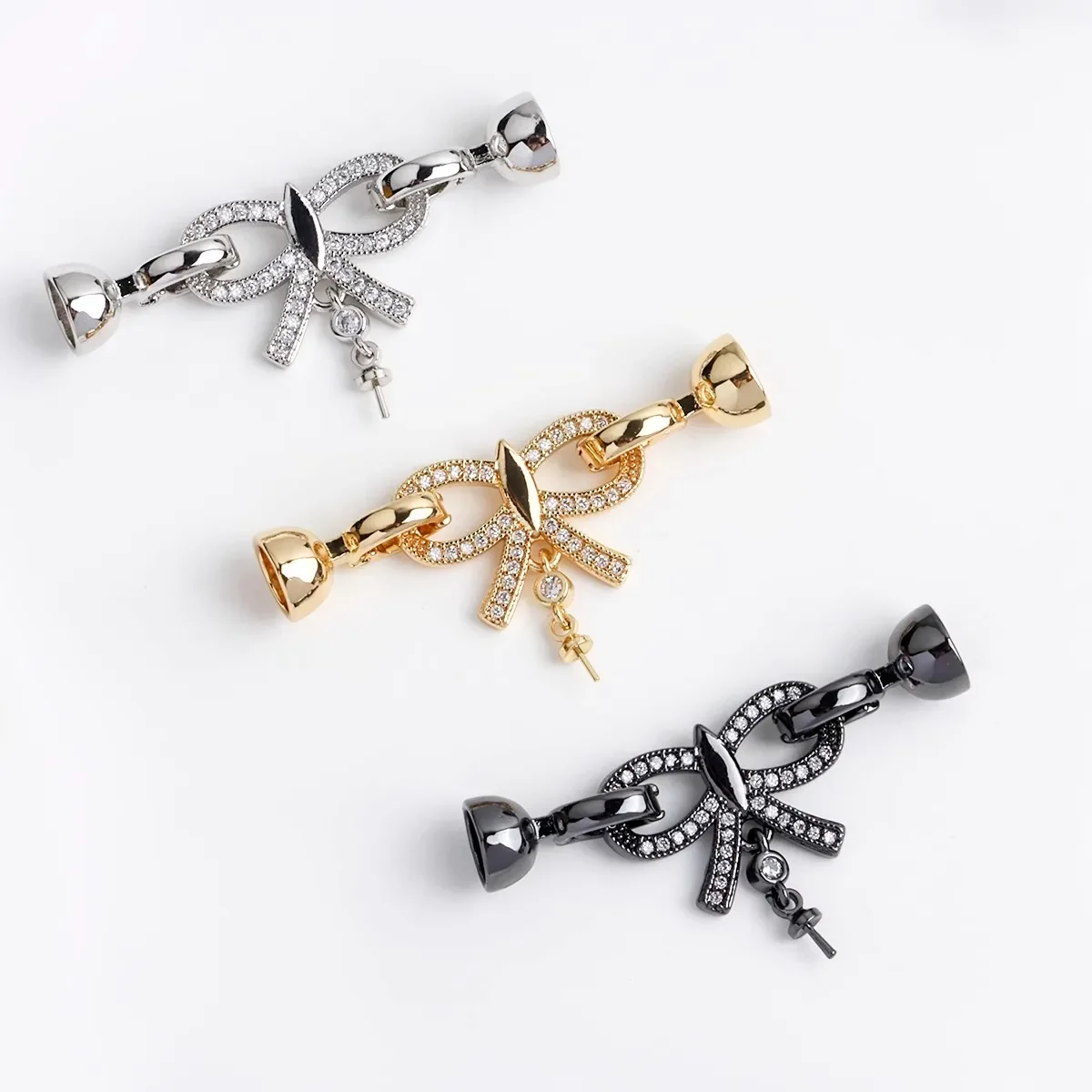 

18K Gold-plated Butterfly Bow Tie Pendant Connecting Buckle Necklace Bracelet Closing Buckle Mother Child Buckle DIY Accessories