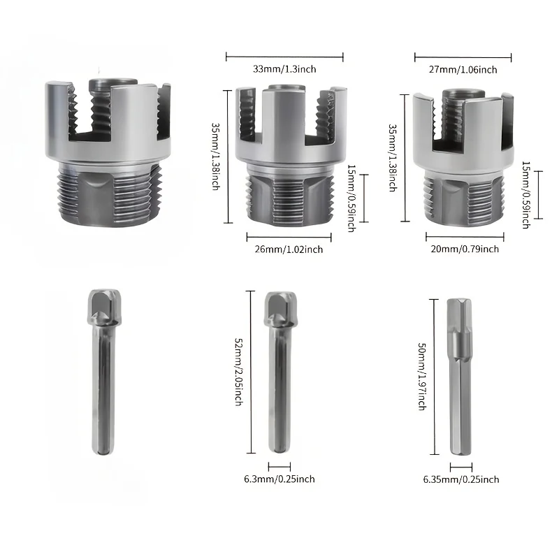 3-teiliges Hochleistungs-PVC/Kunststoff-Rohrgewindeschneidwerkzeug-Set mit 1/2"/3/4"/1" Außen-/Innengewinden für Elektrobohrmaschinen-Rohrgewindeschneider – Detail 2