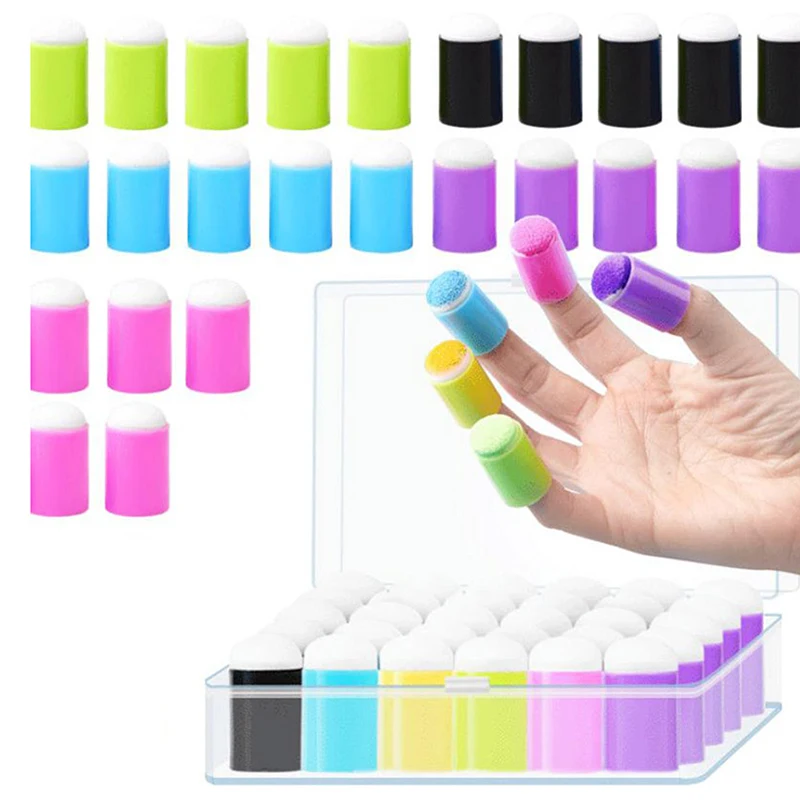 Gąbki do malowania palcami, zestaw 25 sztuk, do malowania twarzy, ciała, rysowania, gąbki do malowania, kreda