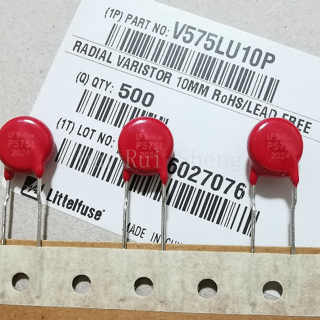 

1/10/20PCS Litteifuse Original V575LU10P P575L Red Varistor 910V 2.5KA DISC 10MM Rheostat AC575 DC730 90pF MOV TVS V575LU10P