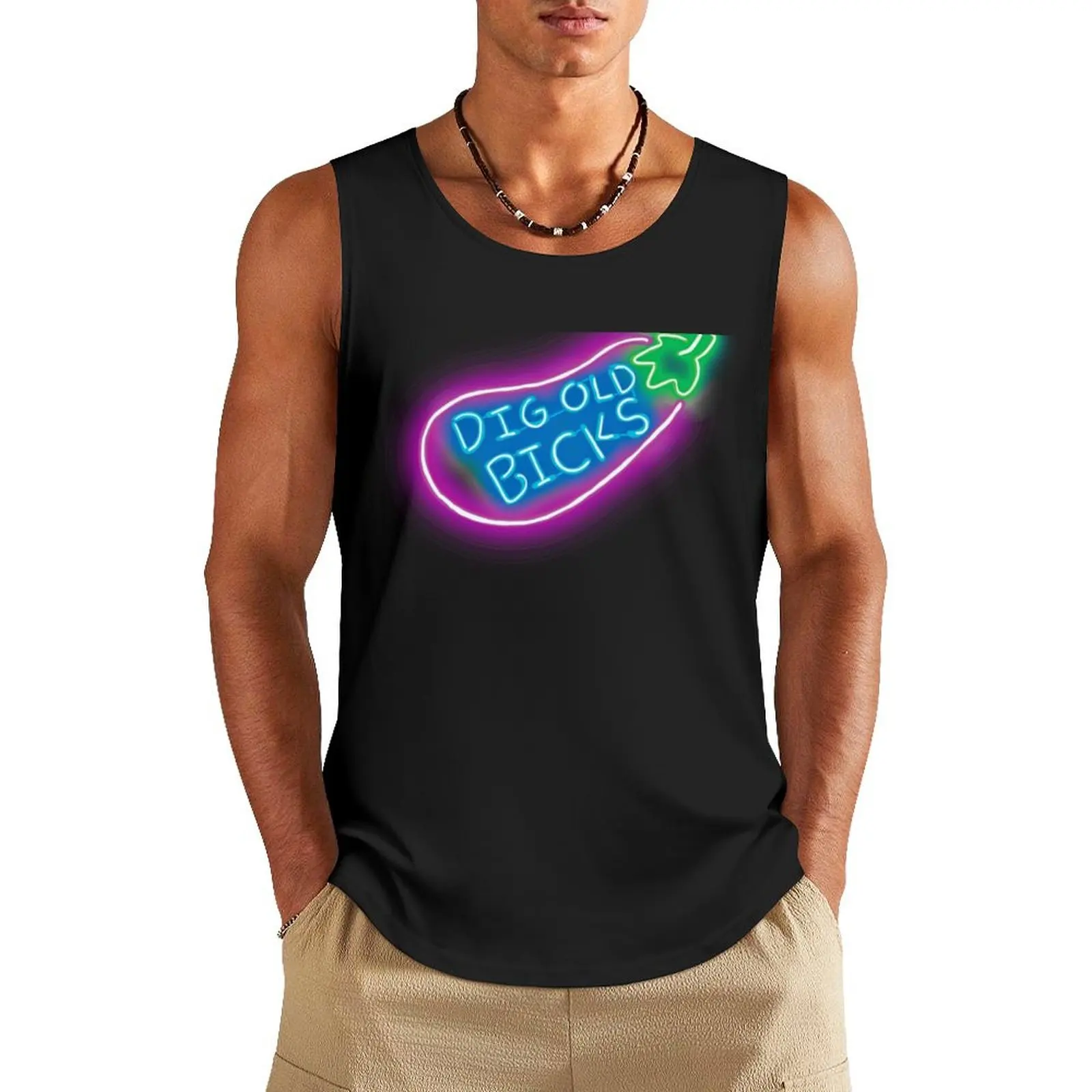 Dig Old Bicks Tank Top sleeveless gym shirt man fitness Men's gym articles Men's gym t-shirt