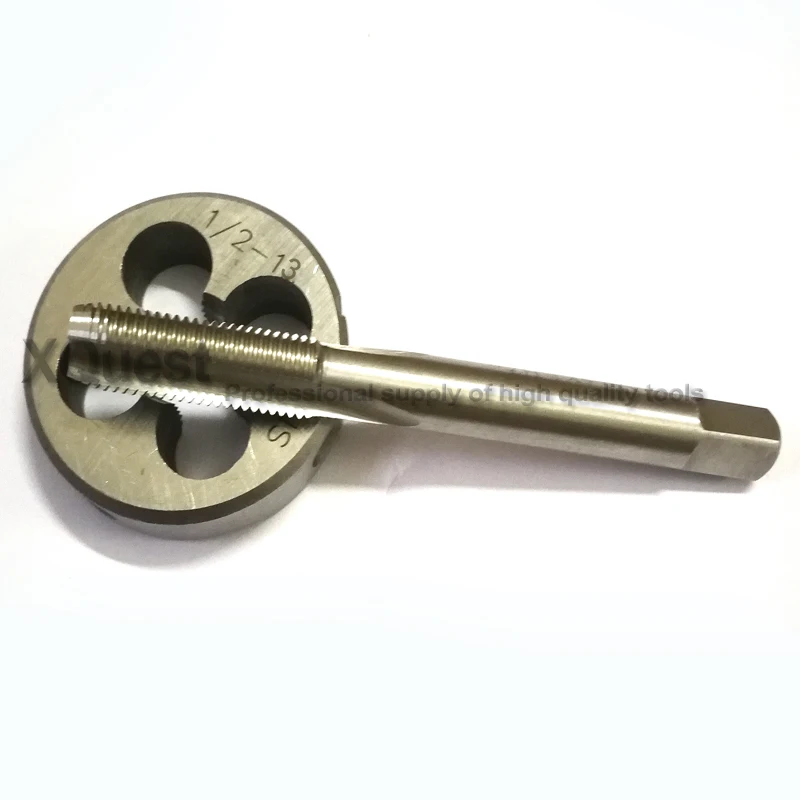 2 pezzi HSS rubinetto e fustelle per mano sinistra unc 1/4 5/16 3/8 7/16 5/8 3/4 rubinetti a filettatura fine Muore UNF 1/4-28 5/16-24 3/8-24 1/2-20