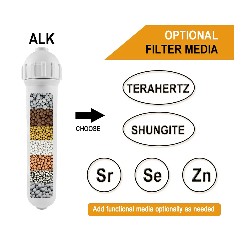 O filtro mineral hidrogens alcalino multi 7 + 1 absorve cores e odores especiais, melhora o sabor da água potável