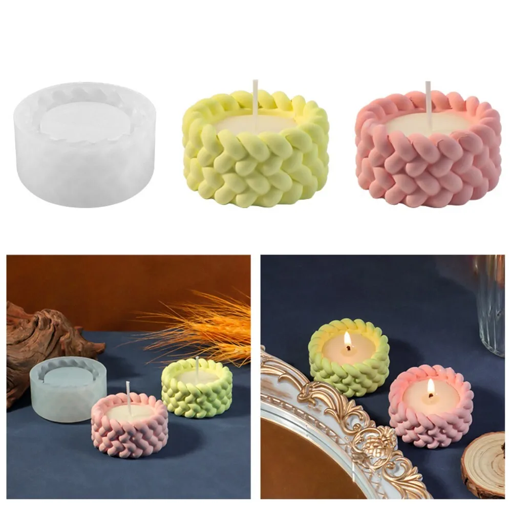 

Yixing DIY Resin Hemp Rope Holder Silicone Mold for Aromatherapy Candle Cup Plaster Cement Storage Box Craft Making Kit
