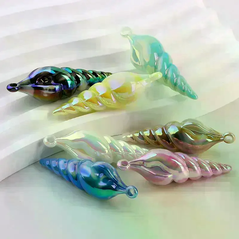 Blue Mermaid Conch Necklace Pendant for Cosplay Ocean Accessories Fantasy Jewelry Costume Party Women