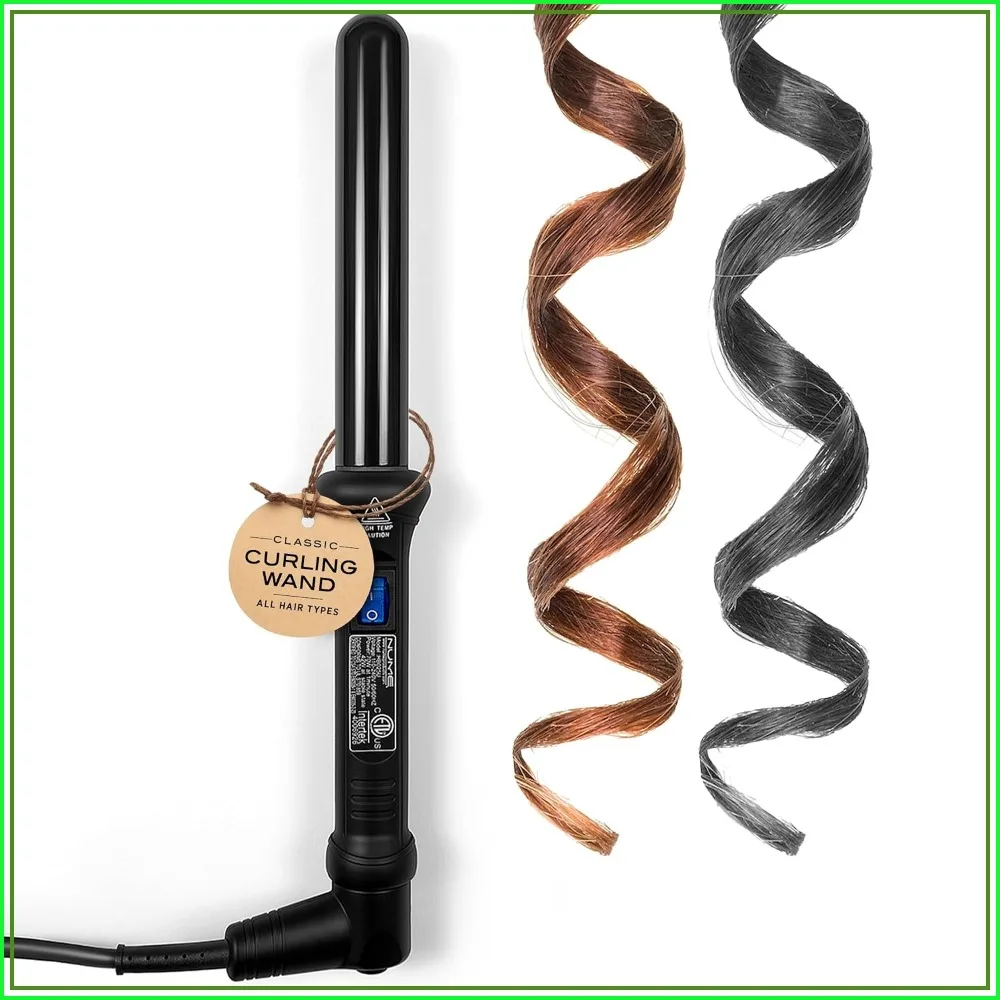 25mm Ceramic Curling Wand - Tourmaline Barrel, Negative Ion & Far Infrared Heat for All Hair Types, Loose Waves & Volume