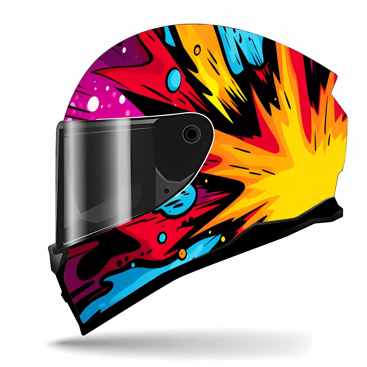 Colorful Cartoon Splash Full Helmet Wrap Sticker Motorcycle Helmet Racing Graphic Decal Vinyl Wrap Helmet Decor Sticker