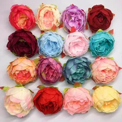 50Pcs/Lot 10cm Peony Flower Head Artificial Flower DIY Scrapbooking Garland Flower Wall Background Wedding Party Home Decoration