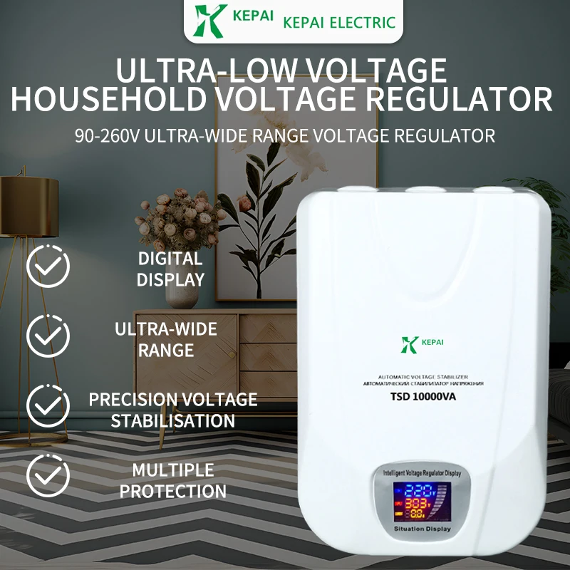 10kva Input 90-250V Automatic Home Use Servo Motor 230V 110V AC 15kva  Wall Mounted Voltage Regulator Stabilizer view 4
