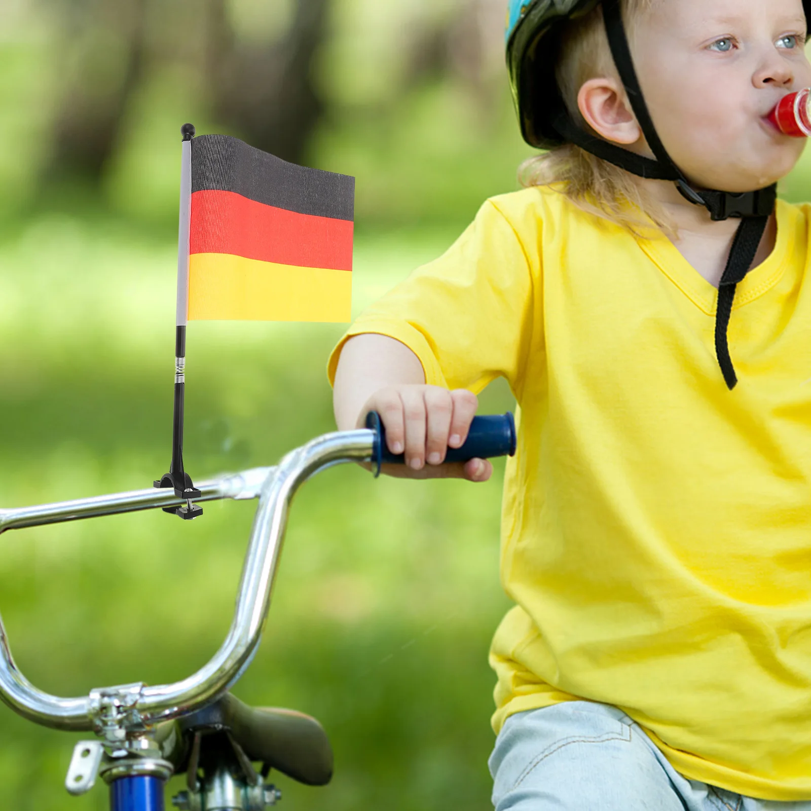 

3Pcs German Flag Bike Flag Pole Decoration for Bicycle Motorcycle Golf Cart Cycling Safety Outdoor Patriotism Ride Decor