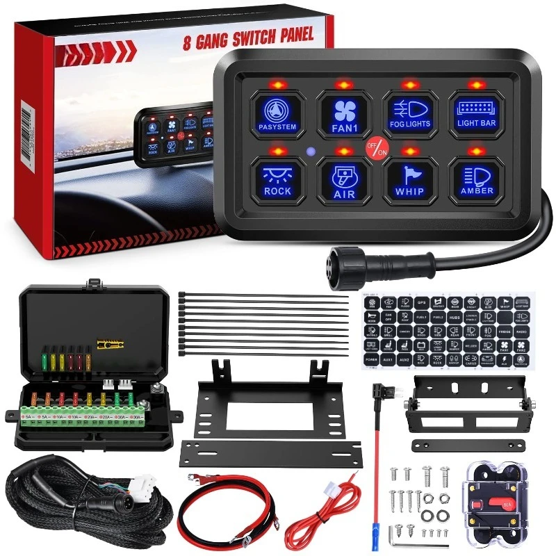 

Fuse Wiring Harness Automatic Dimmable ON Off LED Switch Pod for