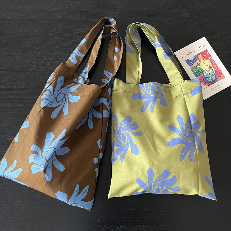 

Effortless Chic Orchid Handbag,Petite Flower Print Shopping Tote Bag,Ditsy Floral Relaxed Indie Women Purse for Casual Walks