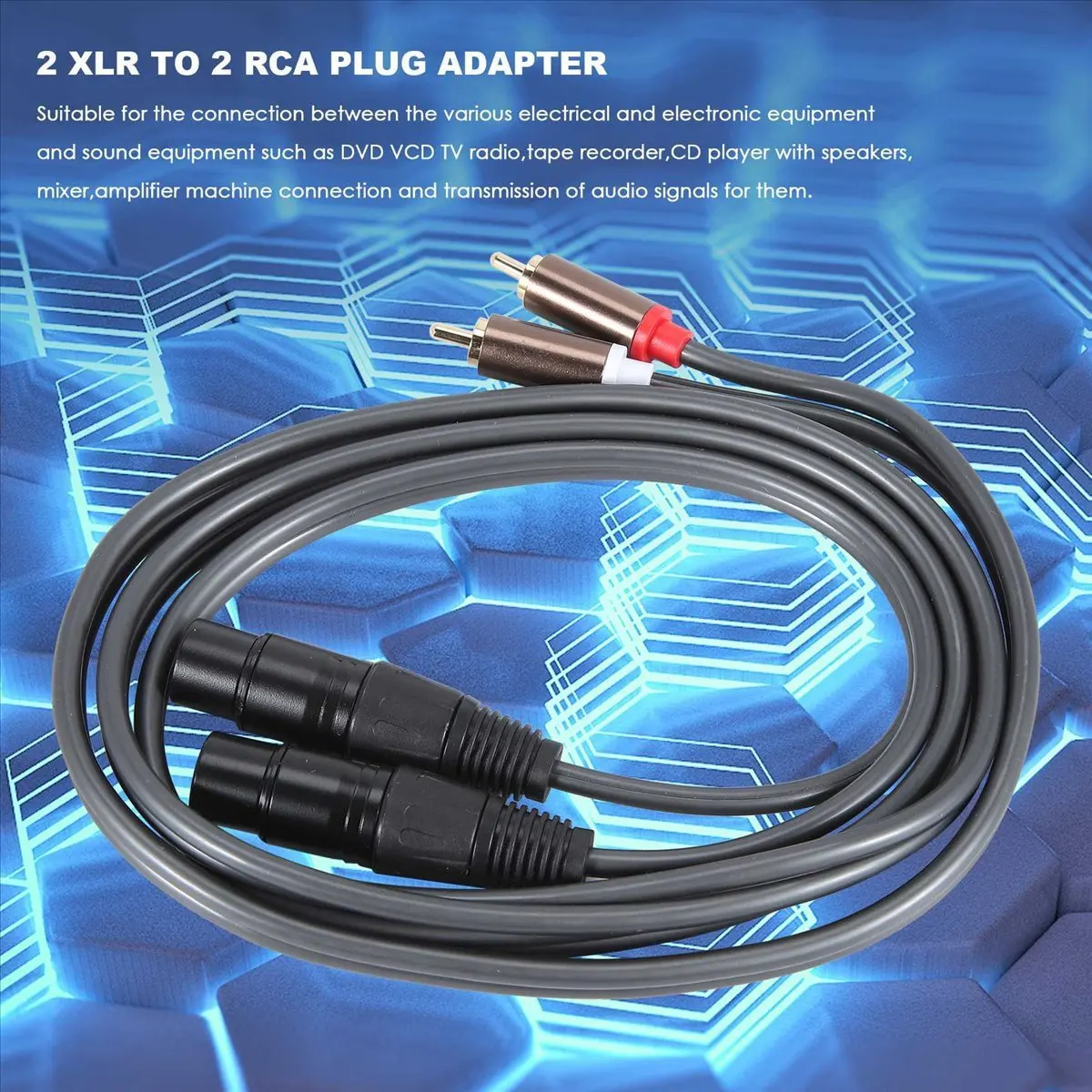 AABFK Dual Female Xlr to Rca Cable,Heavy Duty 2 Xlr Female to 2 Rca Male Patch Cable Hifi Stereo Audio Connection Cable Wire