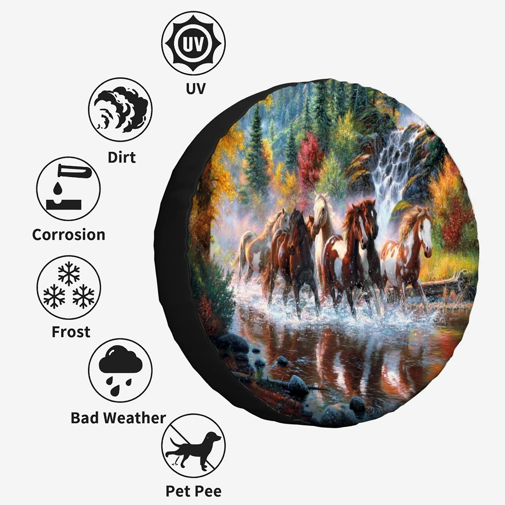 Animal Horse Printed Spare Tire Cover Waterproof Tire Wheel Protector for Car Truck SUV Camper Trailer Rv 14\