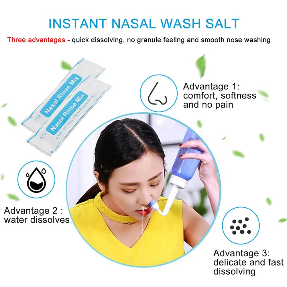 80Pcs Nasal Rinse Salt Packets High Quality Safe Suitable for Nasal Cleaning Daily Care and Nose Protector Salt - view 2