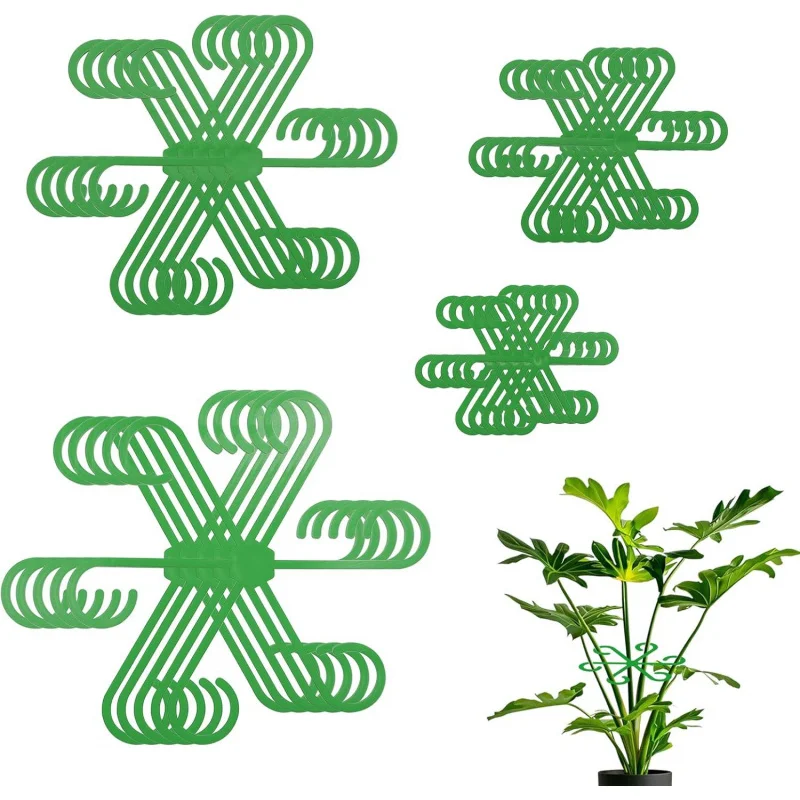 【20-Count Plant Training Clips】4 Sizes Stem Holders for Roses, Tomatoes, Vines - Reusable Garden Support Clips for Plants