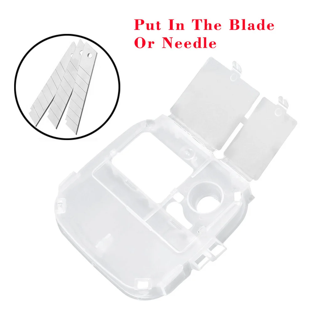 1개입 샤프스 폐기용 용기 빨간색 내구성 있는 바늘 수집통 휴대용 여행용 가정 클리닉 병원용 바늘