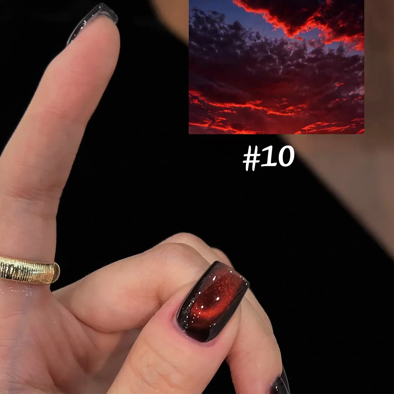 1개 TC 크리스마스 네일 썬라이트 레드 캣아이 젤 네일 폴리쉬 가을 겨울 패션 화이트닝 글래스 비즈 네일 아트 네일 용품