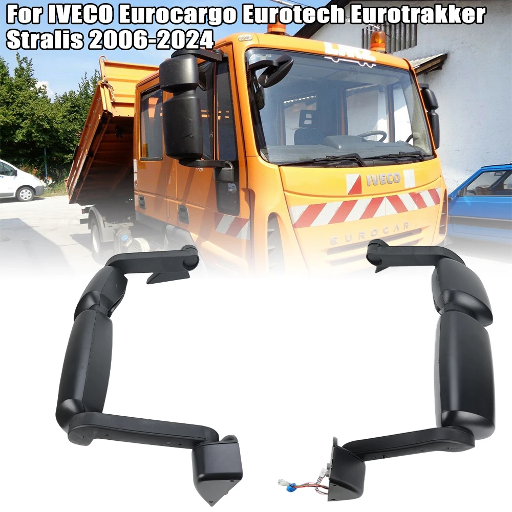 Side Door Trcuk Mirror Assembly For IVECO Eurocargo Eurotech Eurotrakker Stralis 2006-2024 Long Arm Wing Mirror Car Accessories