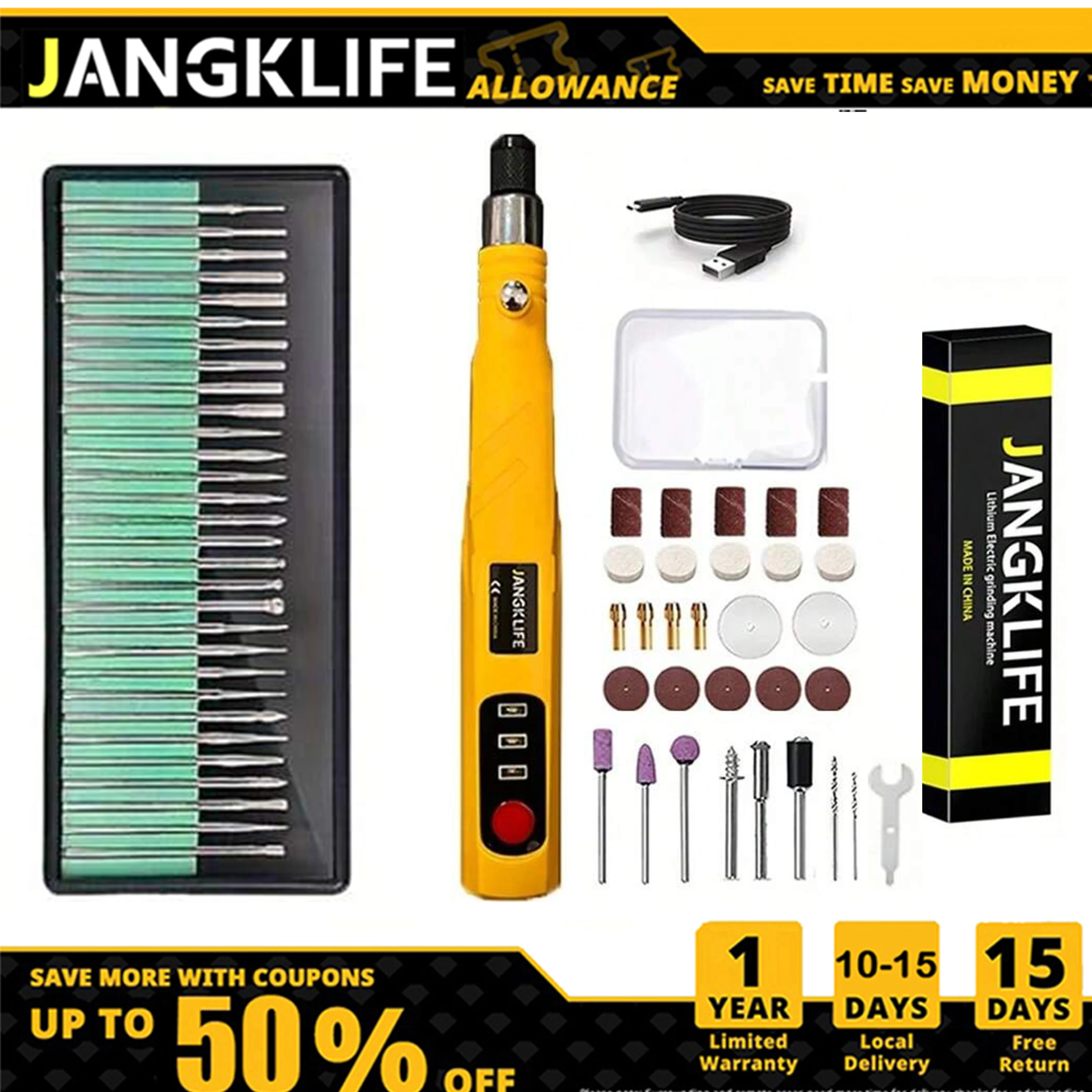 JANGKLIFE مطحنة الحفر الكهربائية حفارة القلم طاحونة مثقاب صغير أداة دوارة كهربائية ماكينة الطحن