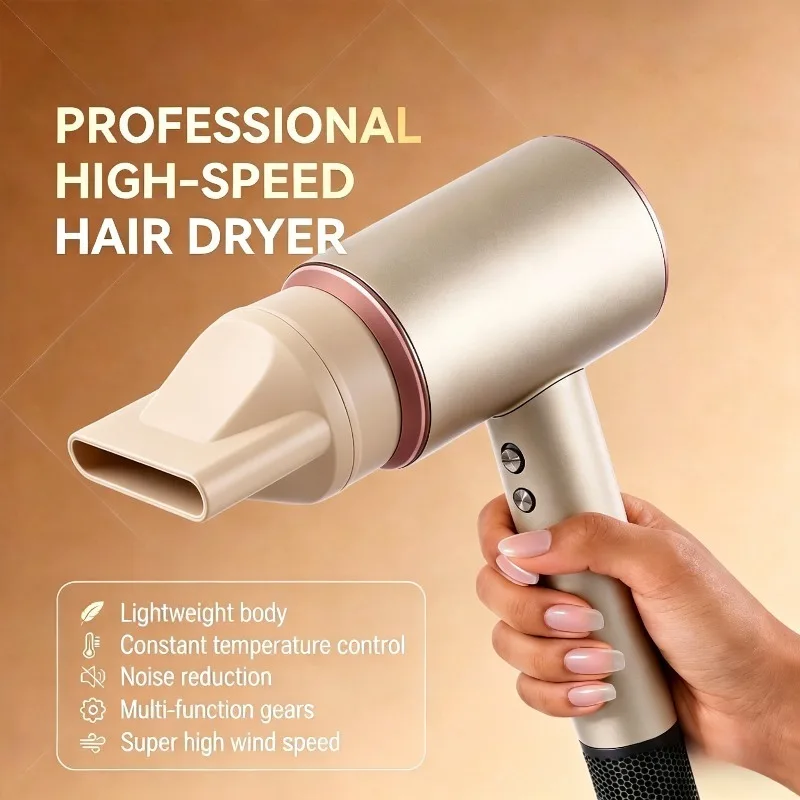 リーフレス高速多機能ヘアドライヤー、強力ブローアウト機能付きヘアドライヤー、ディフューザー付きトラベルヘアドライヤー、低騒音