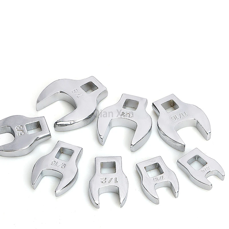 8Pcs 3/8 Inch Drive Crowfoot Wrench Set 10-22mm Metric Chrome Plated Crow Foot Metric or Imperial Keys Set Multitool