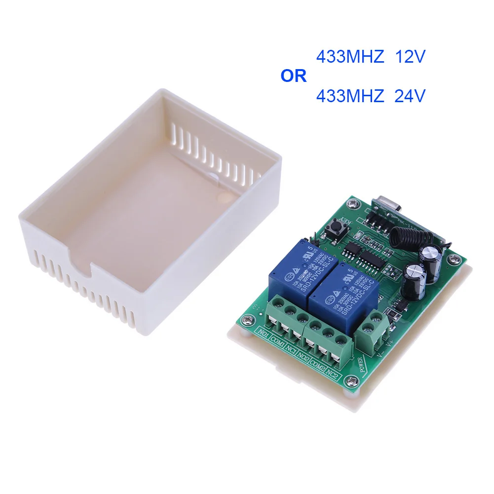 2 Relay Wireless Remote Control Switch+2pcs Two Keys Remote Controls