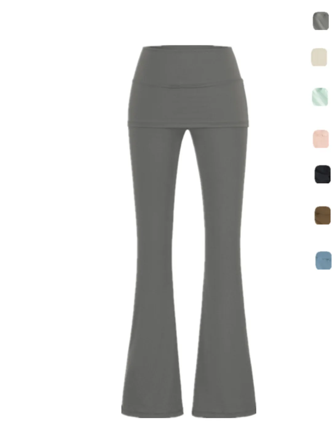 Retro American Fitness Yoga High Waist Bell Bottom Pants Draping Elastic Skirted Trousers Slimming Long Pants Trendy Women's ...