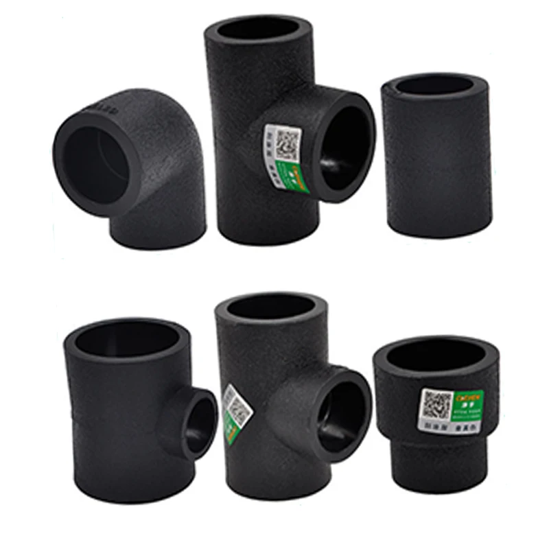 PE Water Pipe Fittings Reducer Direct Elbow Tee Water Supply Pipe 6 Points Internal and External Wire Joint Fittings 4 Points 20