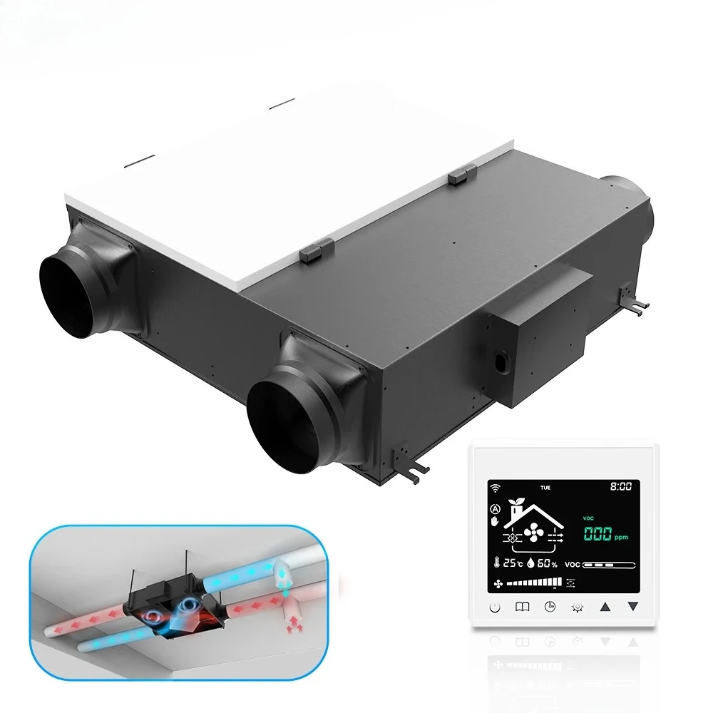 

KCvents Система свежего воздуха Домашняя система восстановления тепла Рекуператор для вентиляции Большой объем воздуха, низкий уровень шума, энергосберегающий