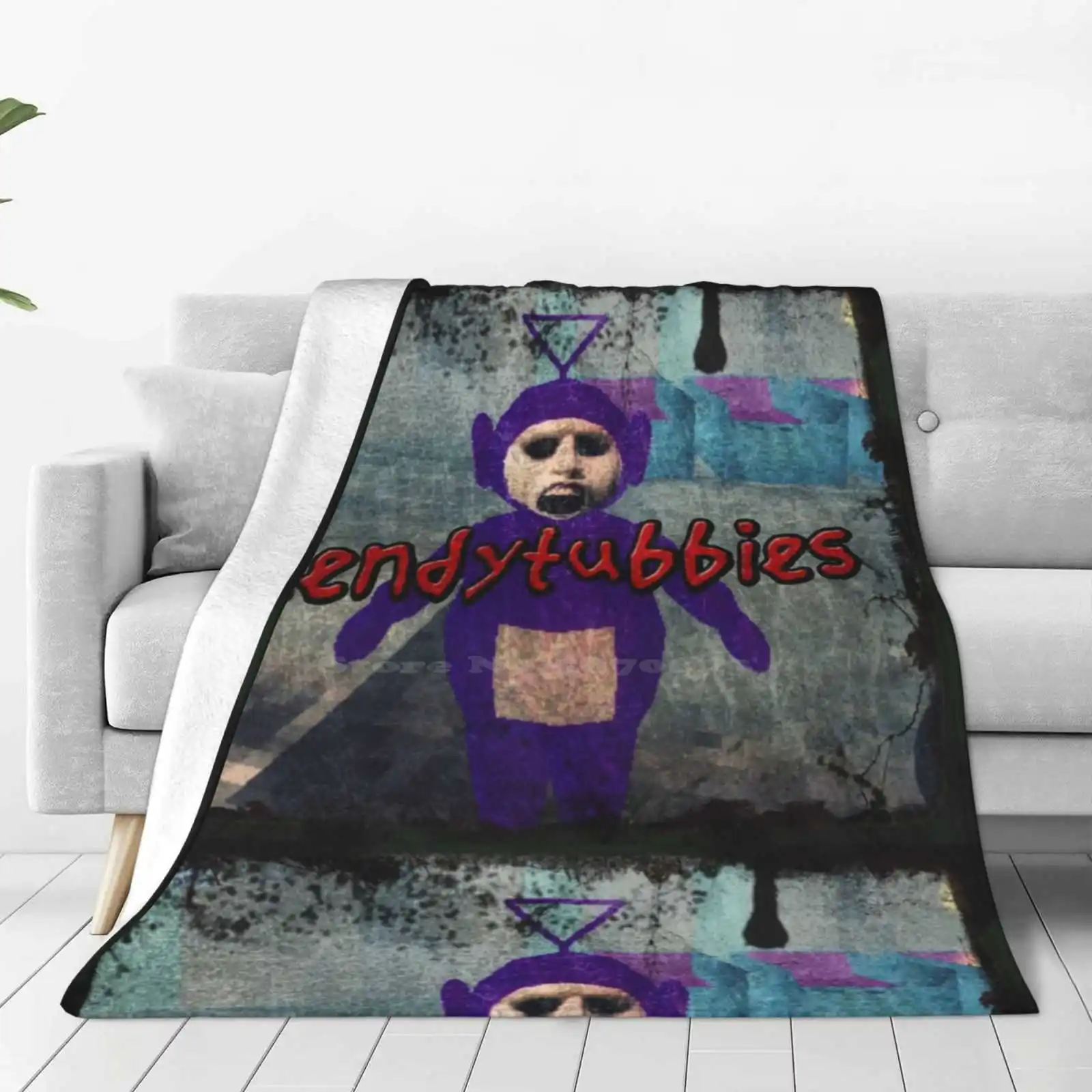 Slendytubbies-Design 1 Blanket Soft Warm Travel Portable Blanket Tellytubbies Slendytubbies Slenderman Horror Game Tinky Winky