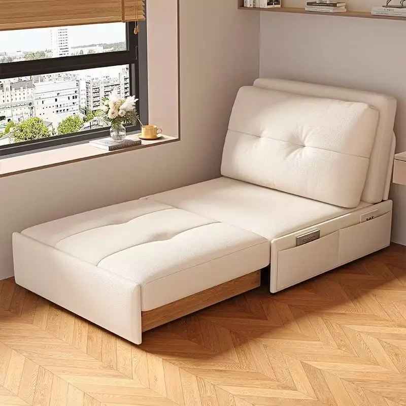 Sofa bed Cream wind small apartment dual-purpose living room Internet celebrity with the same telescopic balcony Multifunctional