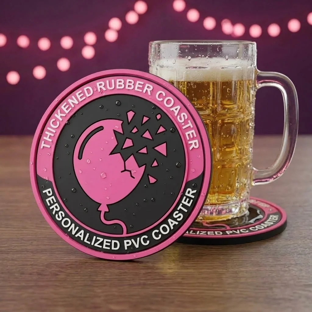 Personalized Printed Logo Soft Rubber Coaster Durable Non-Slip Silicone Cup Mat for Coffee Or Tea