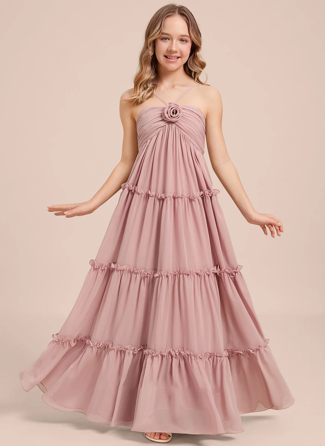 

Уникальное трехмерное шифоновое платье с цветочным принтом, вырезом и грудью для девочек, базовое платье подружки невесты/на заказ.