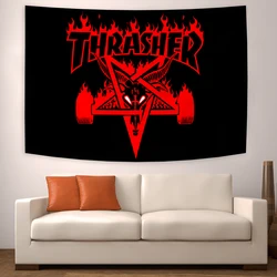 90X150Cm Thrasher Wandtapijt Polyester Bedrukt Skate Banner Voor Decorvlag